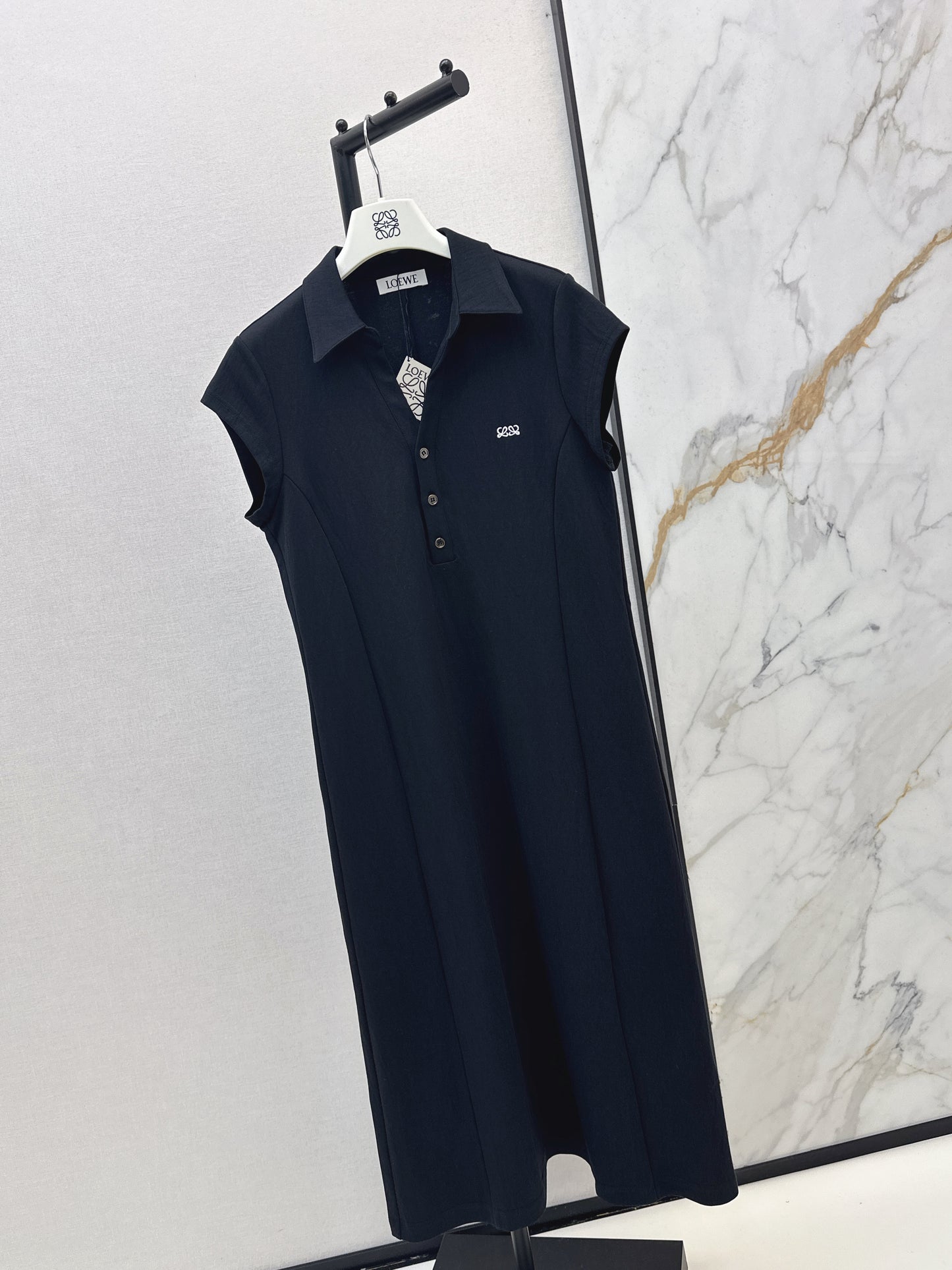26ss Embroidered Lapel Straight Dress