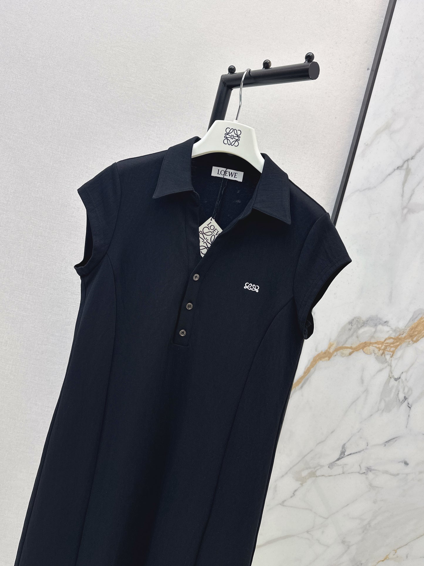 26ss Embroidered Lapel Straight Dress