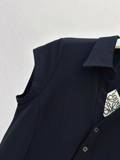 26ss Embroidered Lapel Straight Dress
