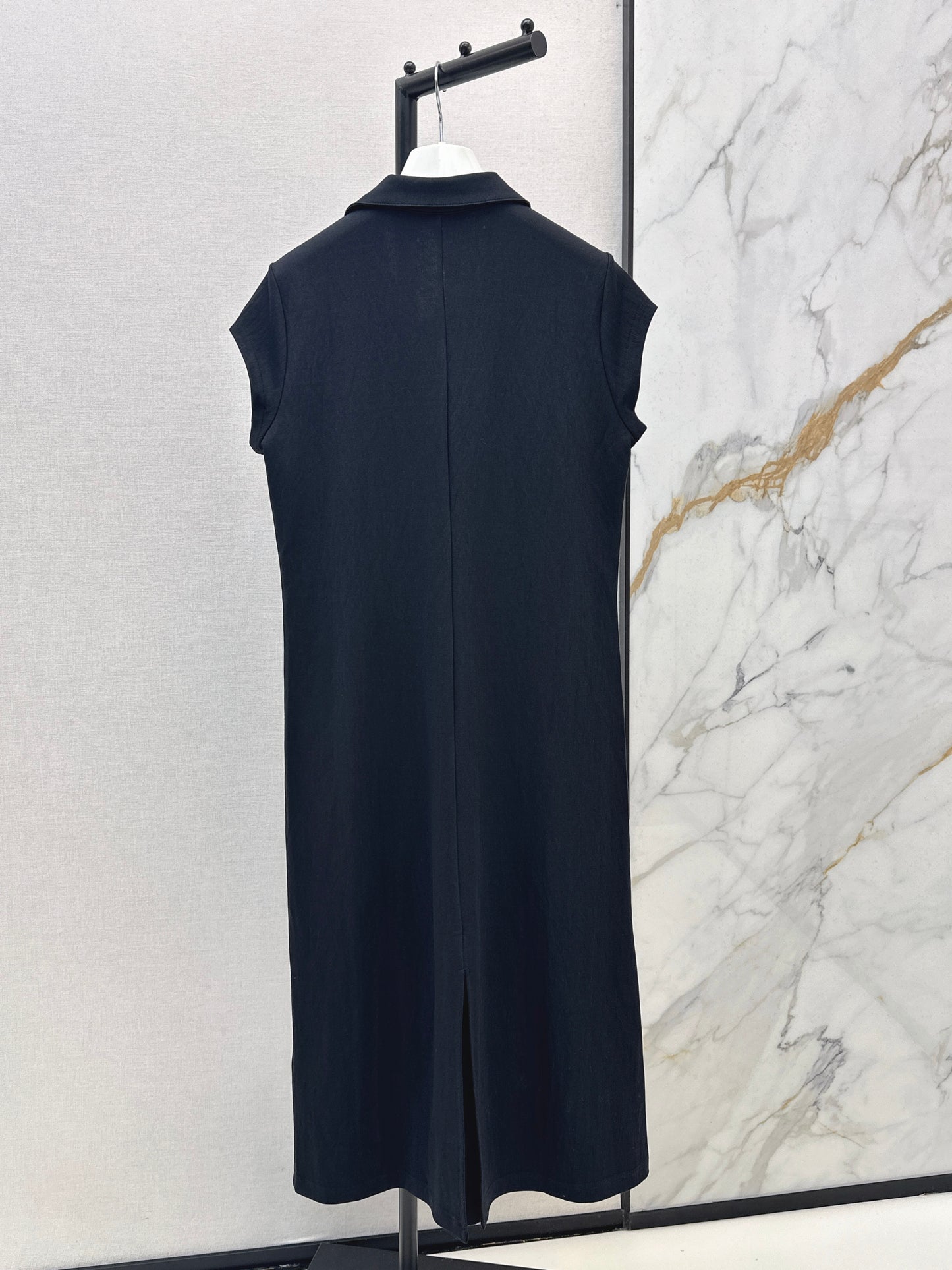 26ss Embroidered Lapel Straight Dress
