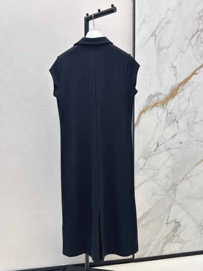 26ss Embroidered Lapel Straight Dress