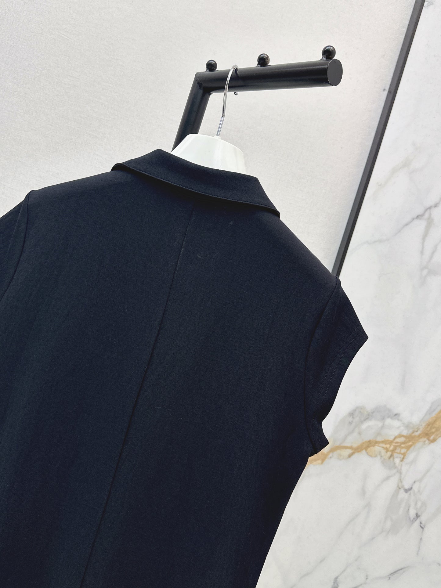 26ss Embroidered Lapel Straight Dress