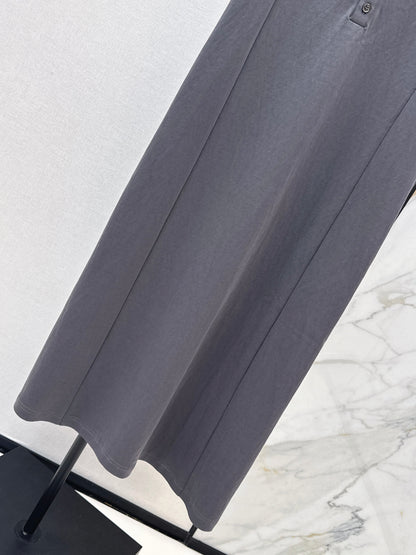 26ss Embroidered Lapel Straight Dress