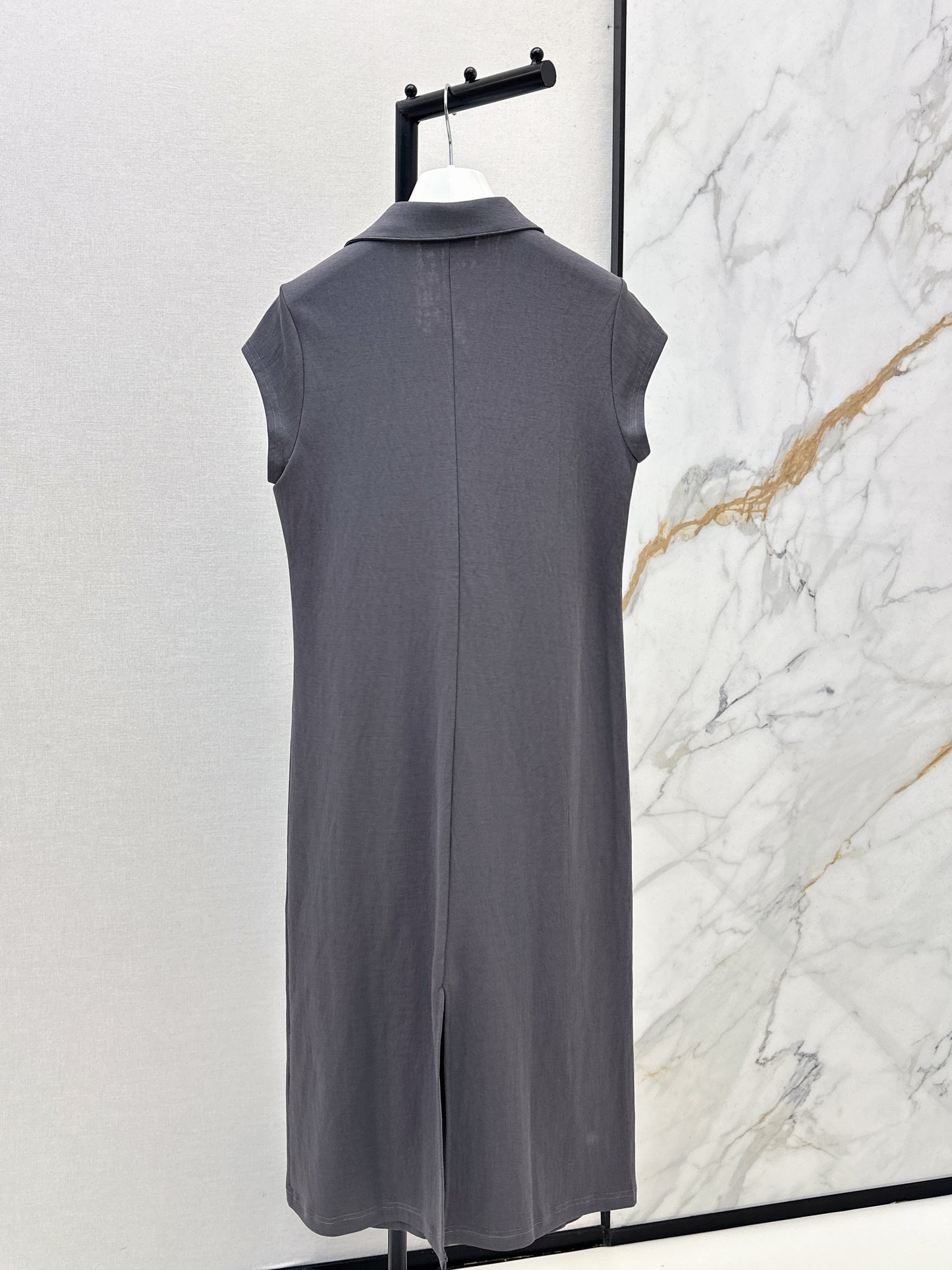 26ss Embroidered Lapel Straight Dress