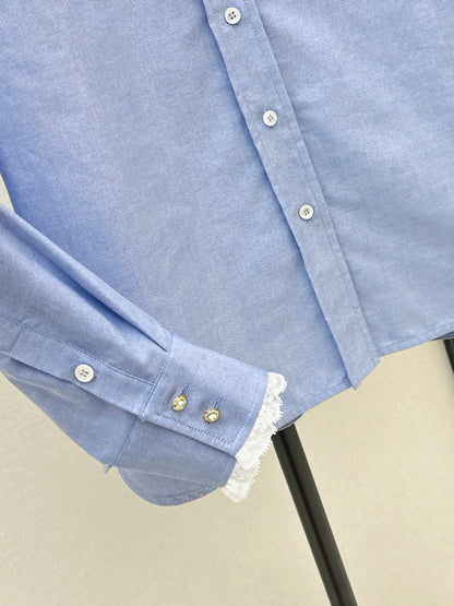 26ss Lace-trimmed collared shirt