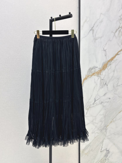 26ss A flowing, tulle-trimmed midi skirt