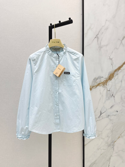 26ss Ruffled stand collar shirt