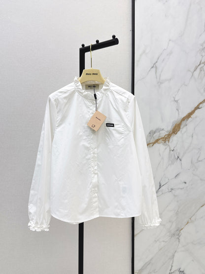 26ss Ruffled stand collar shirt