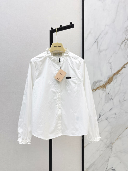26ss Ruffled stand collar shirt
