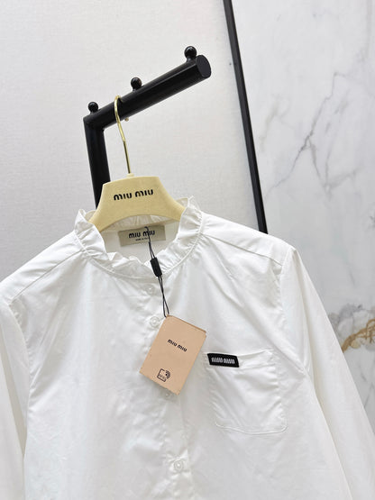26ss Ruffled stand collar shirt