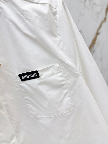 26ss Ruffled stand collar shirt