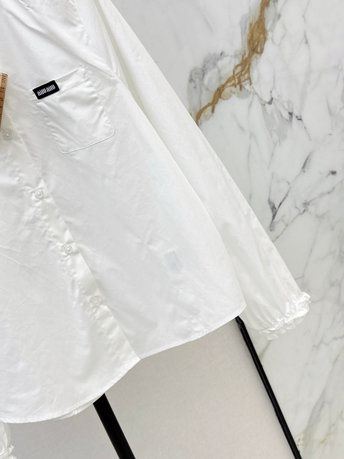 26ss Ruffled stand collar shirt
