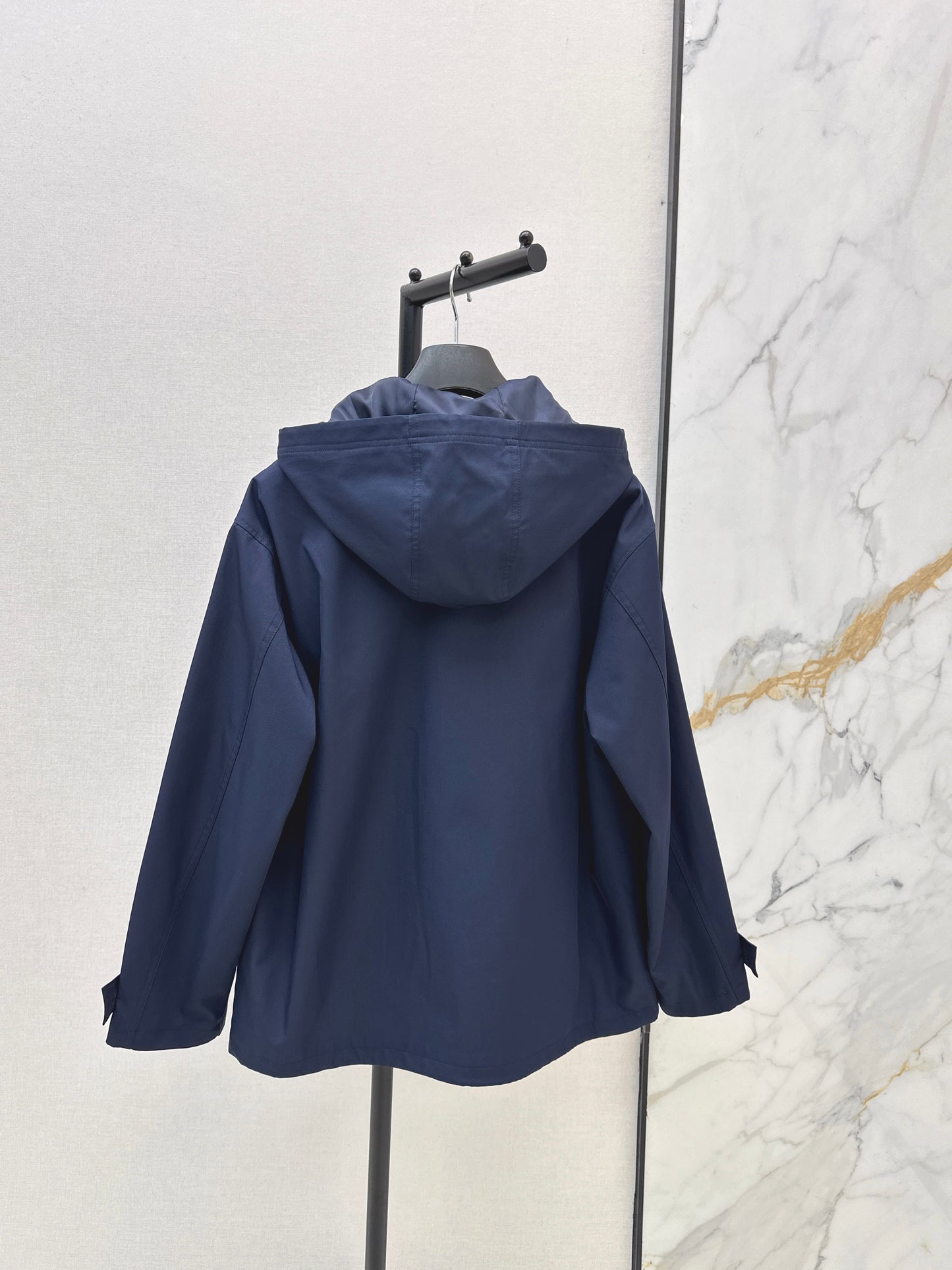 26ss Embroidered Hooded Trench Coat