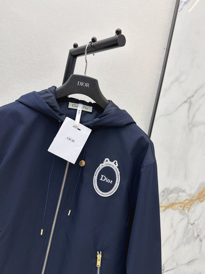 26ss Embroidered Hooded Trench Coat