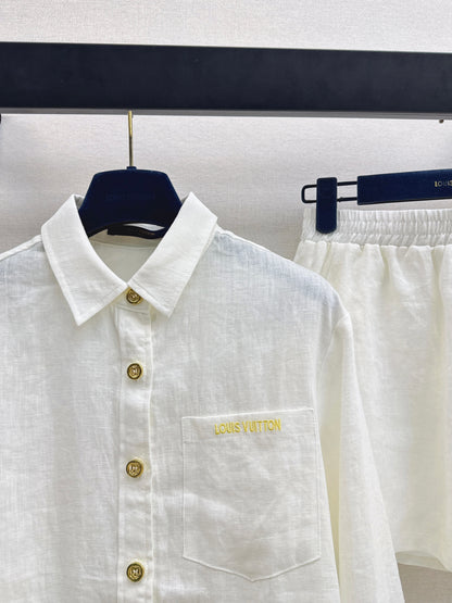 26ss Minimalist Linen Suit Set