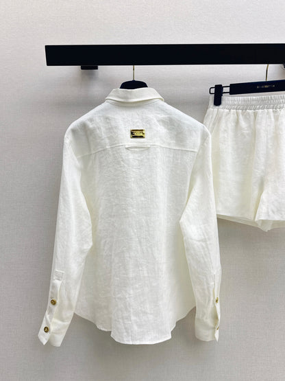 26ss Minimalist Linen Suit Set