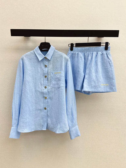 26ss Minimalist Linen Suit Set