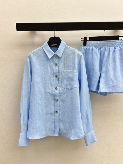 26ss Minimalist Linen Suit Set