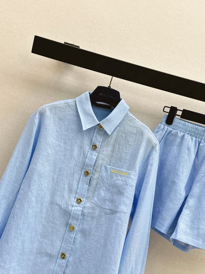 26ss Minimalist Linen Suit Set
