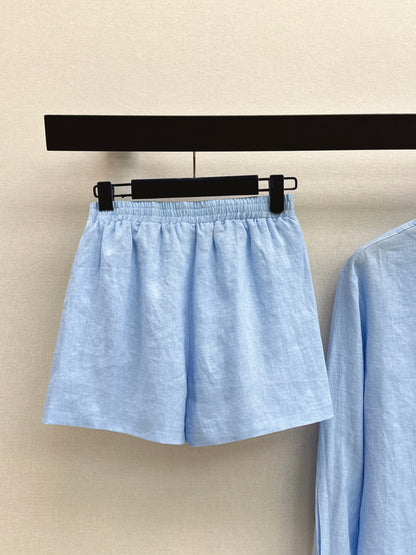 26ss Minimalist Linen Suit Set