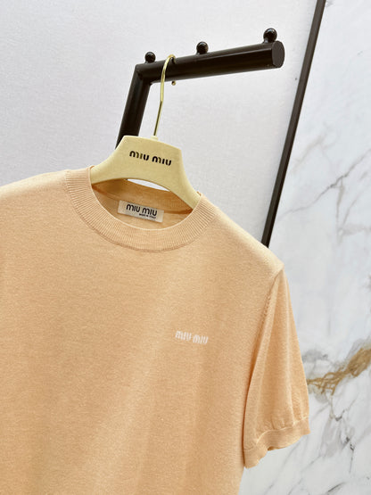 26ss Lace-trimmed knit T-shirt