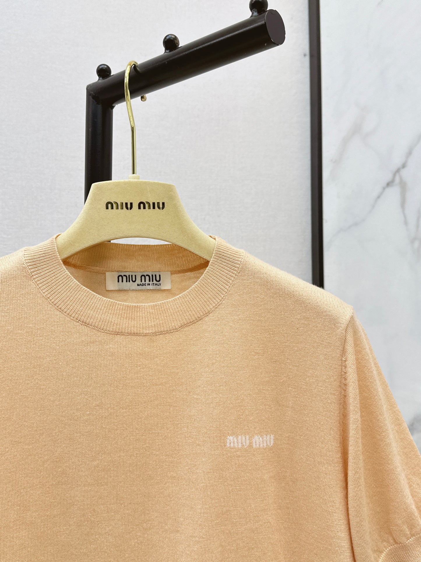 26ss Lace-trimmed knit T-shirt