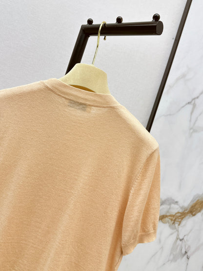 26ss Lace-trimmed knit T-shirt