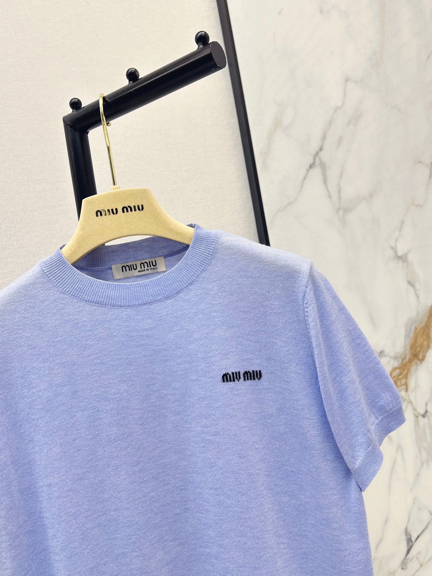 26ss Lace-trimmed knit T-shirt