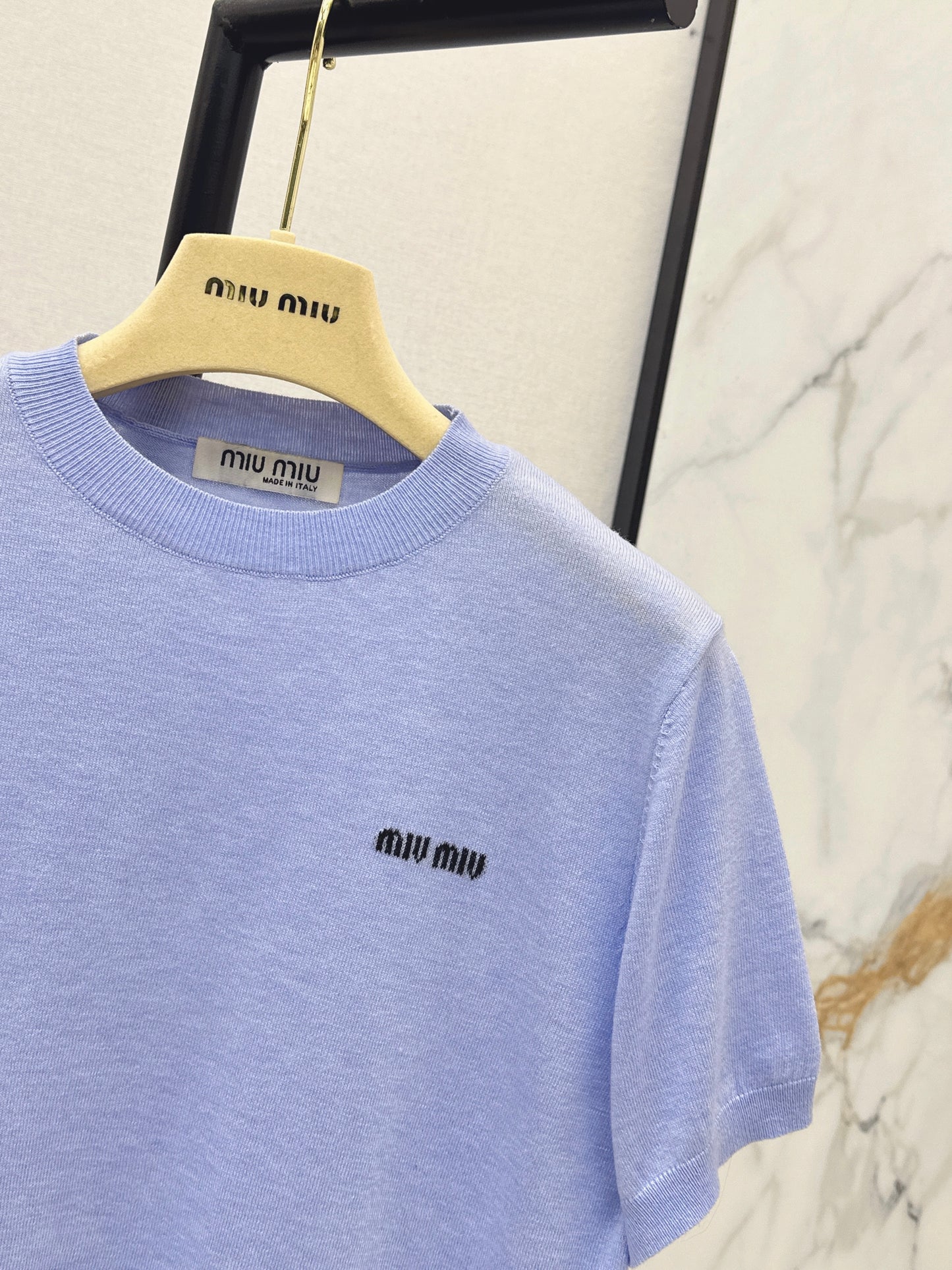 26ss Lace-trimmed knit T-shirt