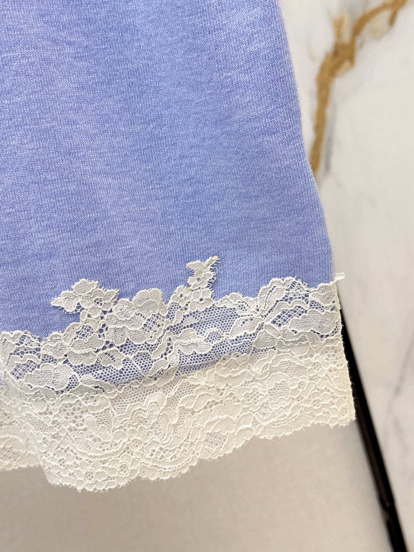 26ss Lace-trimmed knit T-shirt