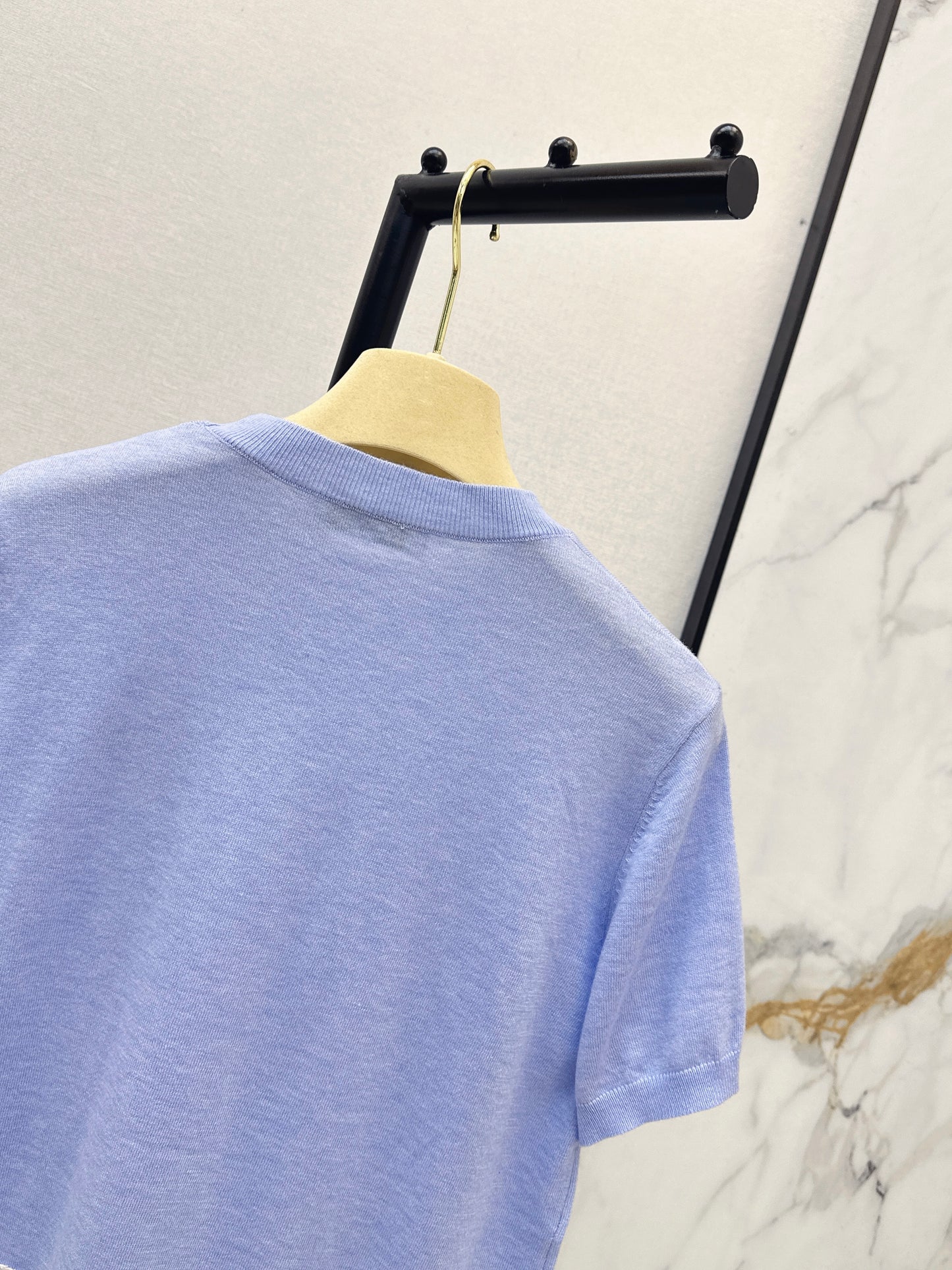 26ss Lace-trimmed knit T-shirt