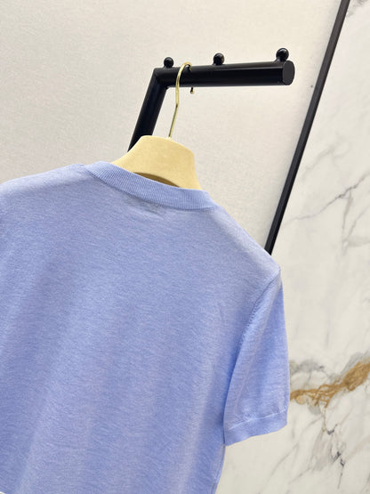26ss Lace-trimmed knit T-shirt