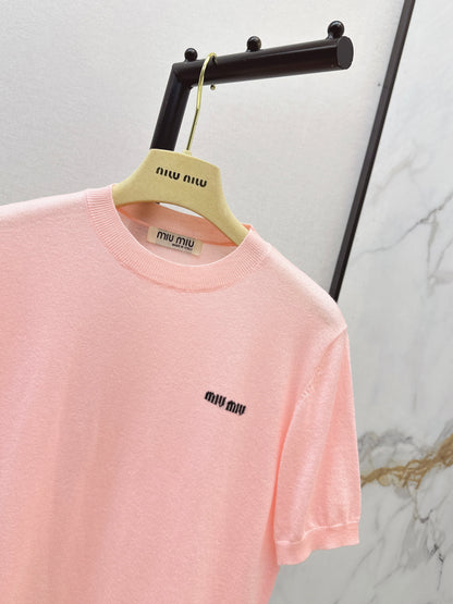 26ss Lace-trimmed knit T-shirt