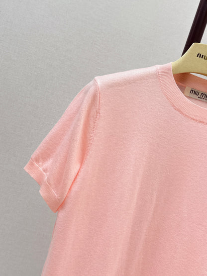 26ss Lace-trimmed knit T-shirt