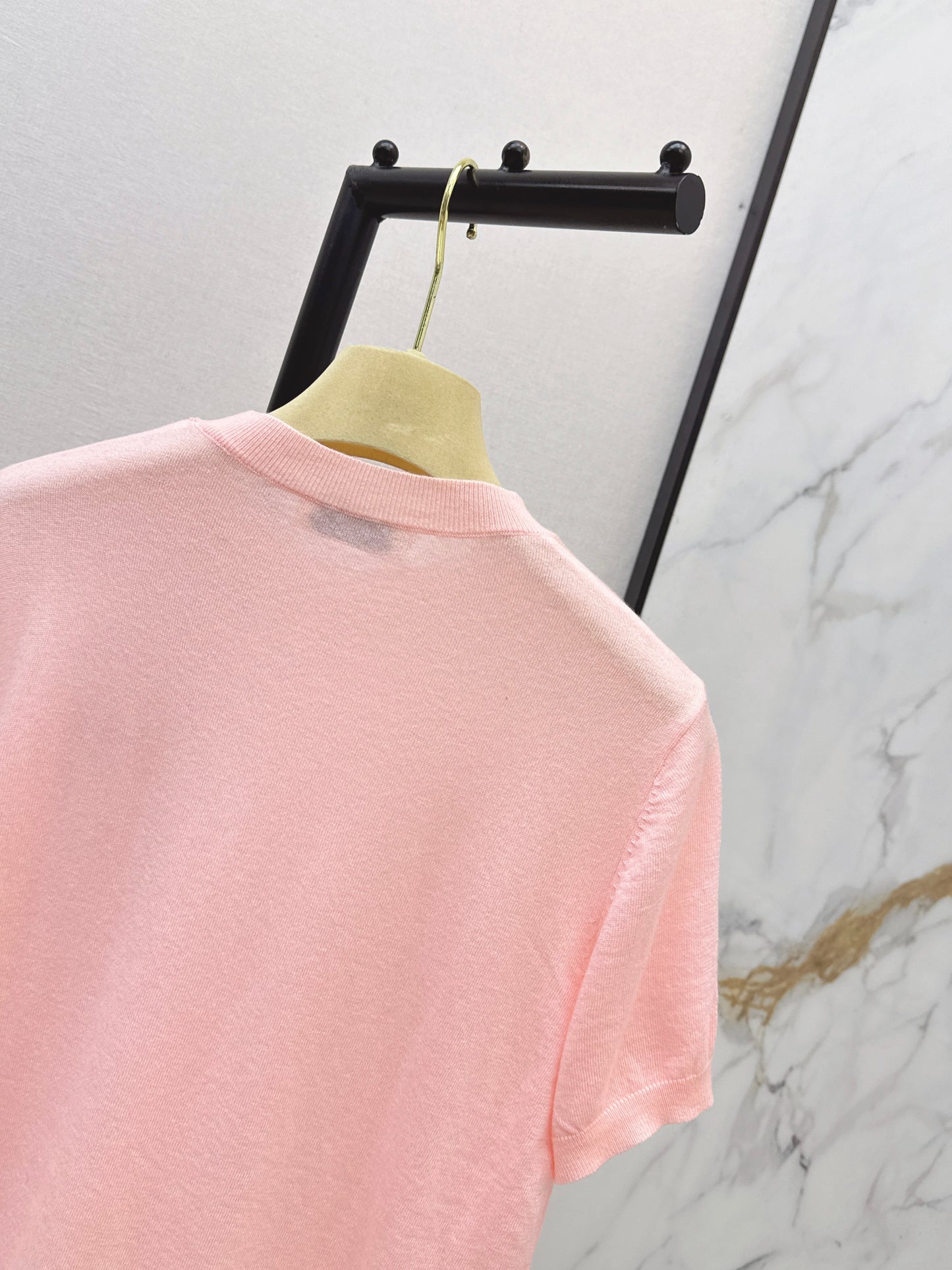26ss Lace-trimmed knit T-shirt