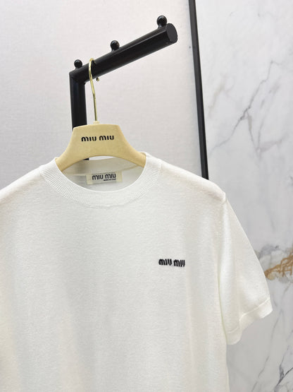 26ss Lace-trimmed knit T-shirt
