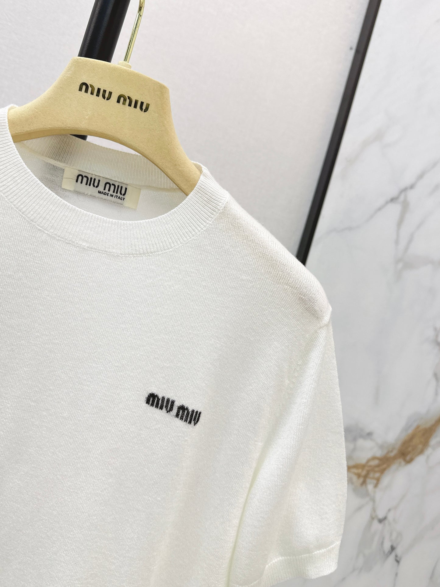 26ss Lace-trimmed knit T-shirt