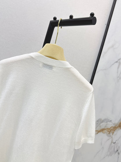 26ss Lace-trimmed knit T-shirt