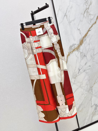 26ss Chain-link pattern wide-leg straight-leg trousers
