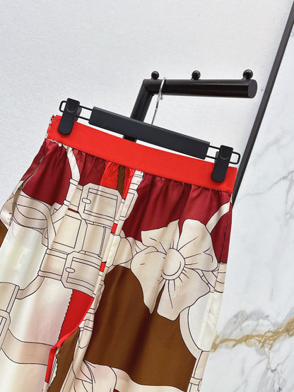 26ss Chain-link pattern wide-leg straight-leg trousers