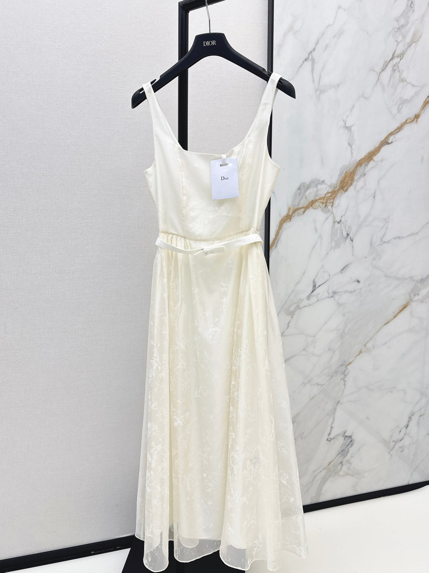 26ss Jacquard Square Neck Dress