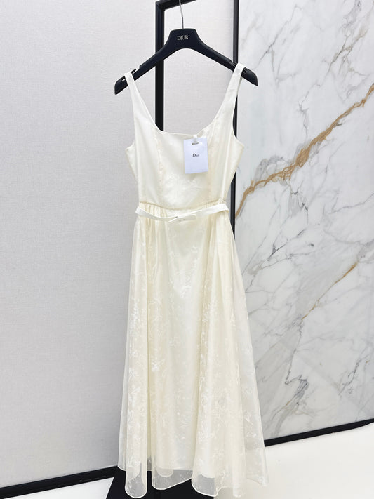 26ss Jacquard Square Neck Dress