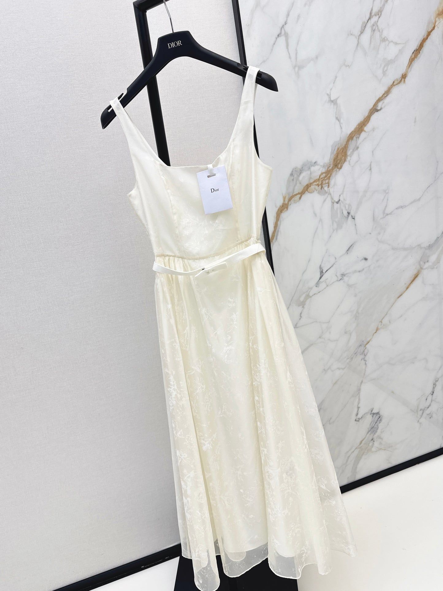 26ss Jacquard Square Neck Dress