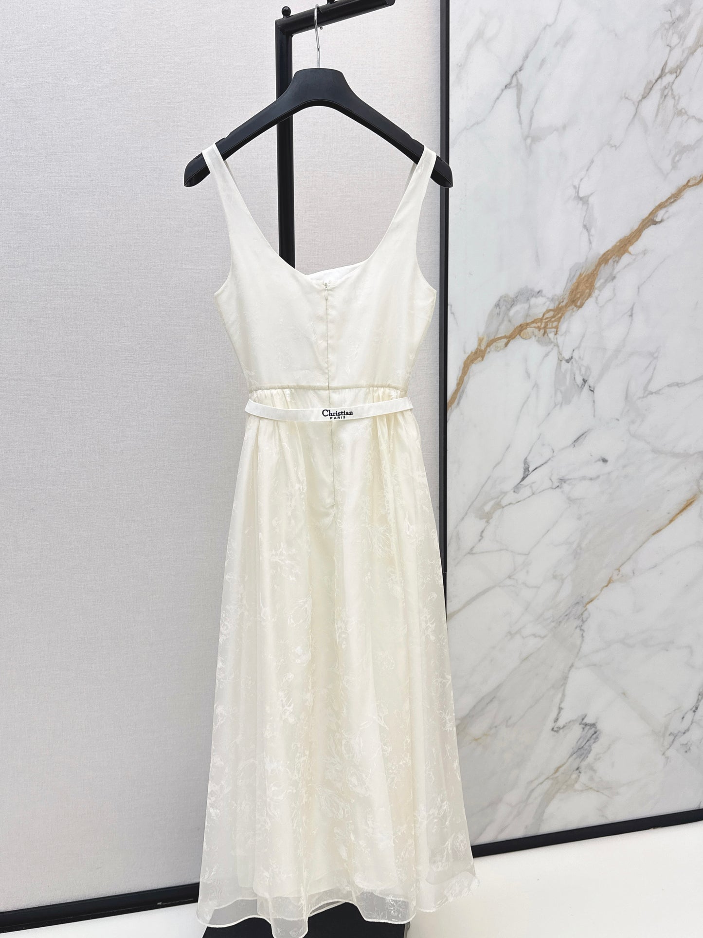26ss Jacquard Square Neck Dress