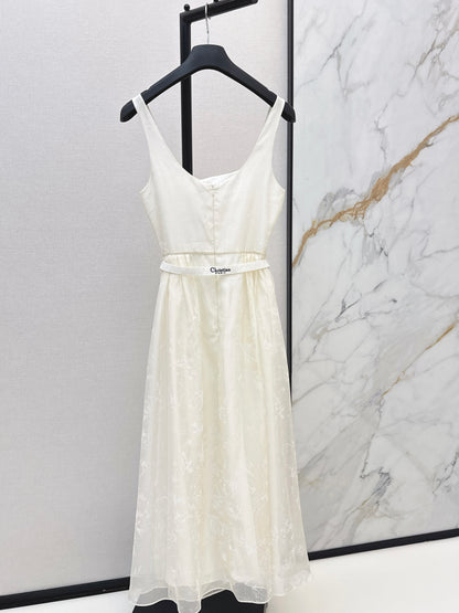 26ss Jacquard Square Neck Dress