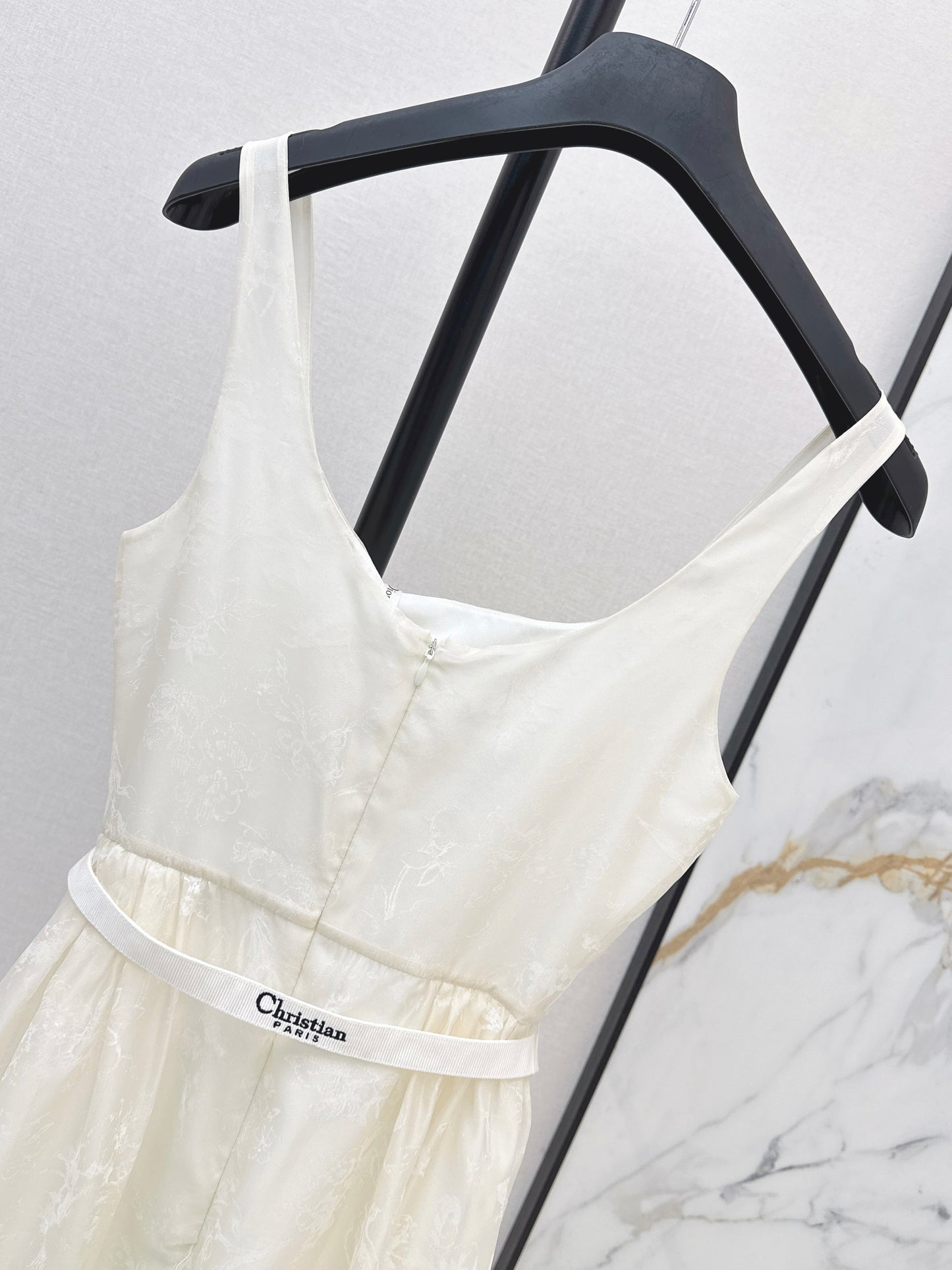 26ss Jacquard Square Neck Dress