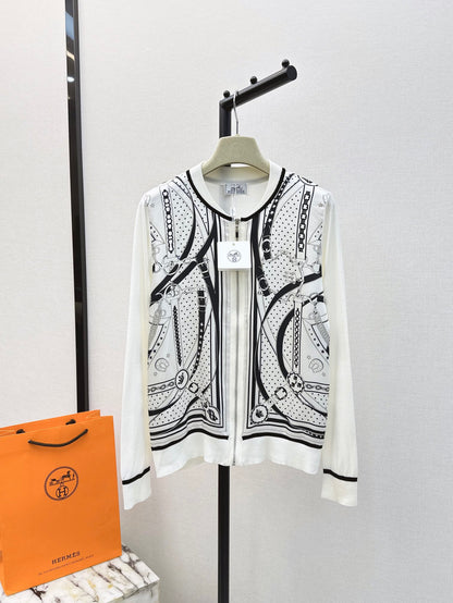 26ss Printed Pattern Knit Cardigan