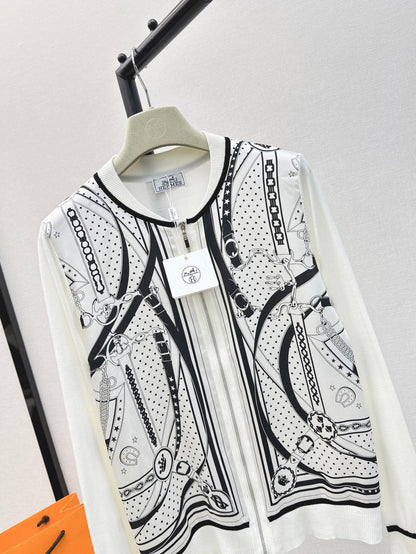 26ss Printed Pattern Knit Cardigan