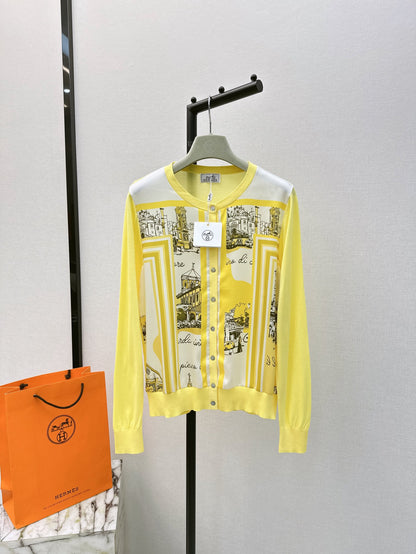 26ss Printed Pattern Knit Cardigan