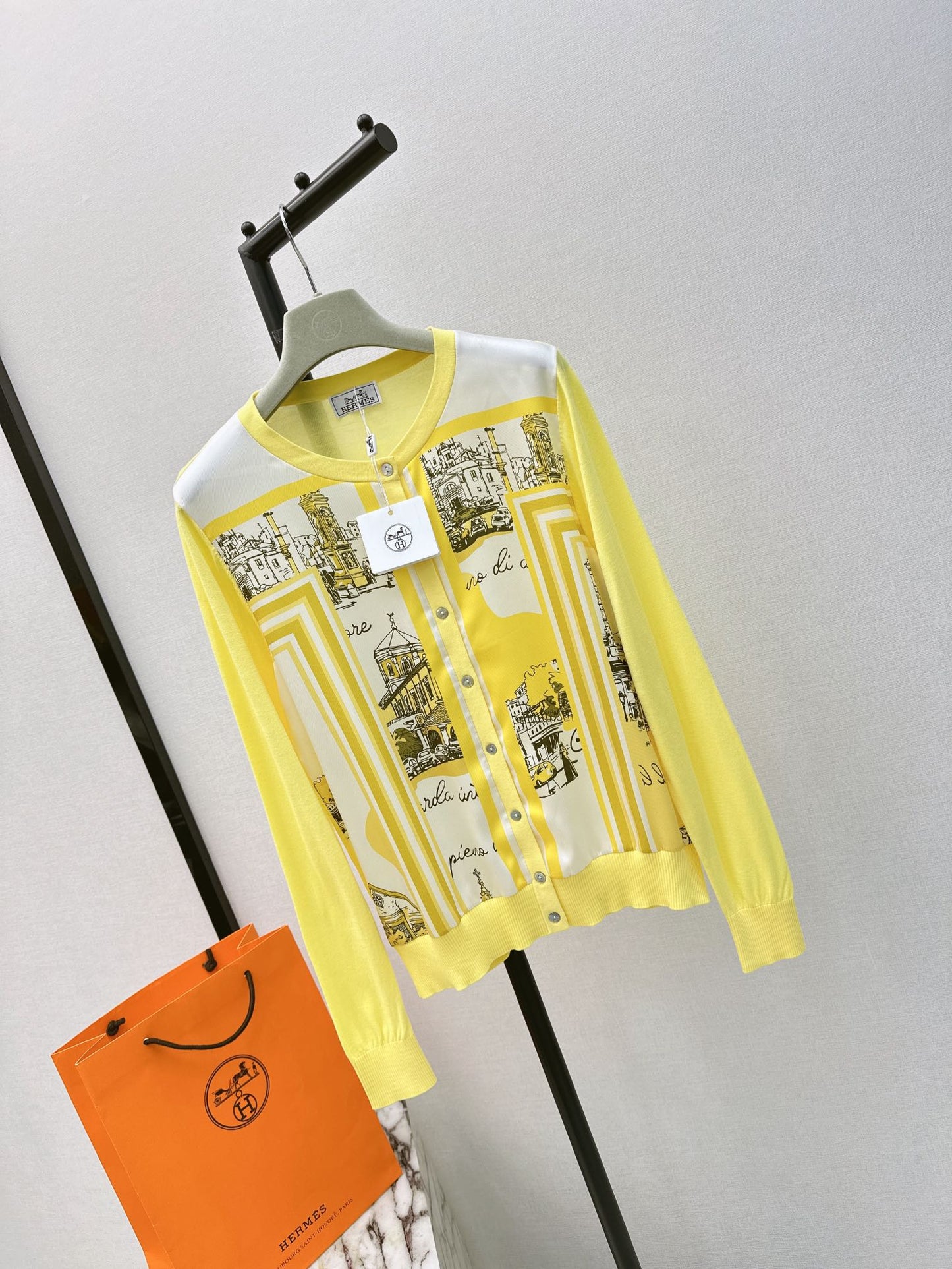26ss Printed Pattern Knit Cardigan